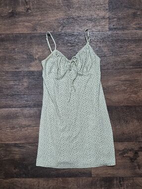 American Eagle Outfitters Light Sage Green Floral Mini Dress
